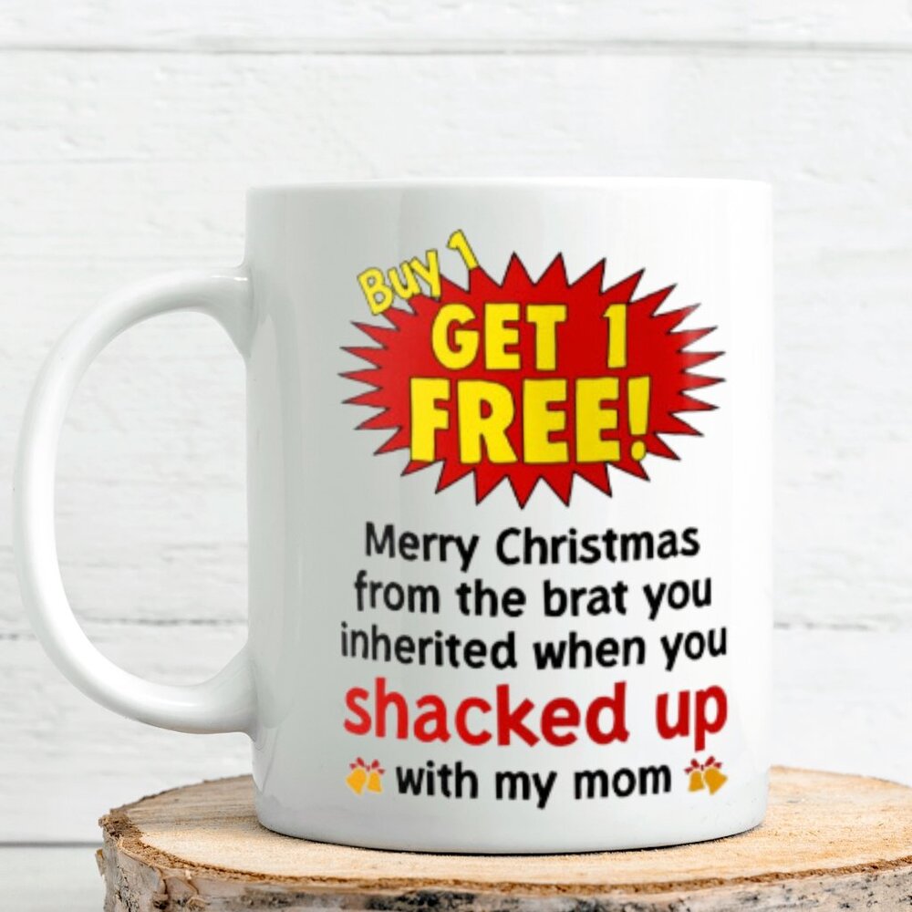 Hilarious Christmas Stepdad Mug – 11oz White Ceramic Coffee Cup